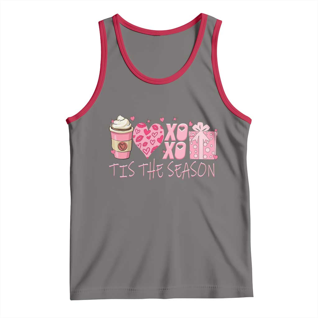 Valentine Coffee Tank Top Love Heart XOXO Cute Graphic Valentines Day TS10 Deep Heather Red Print Your Wear