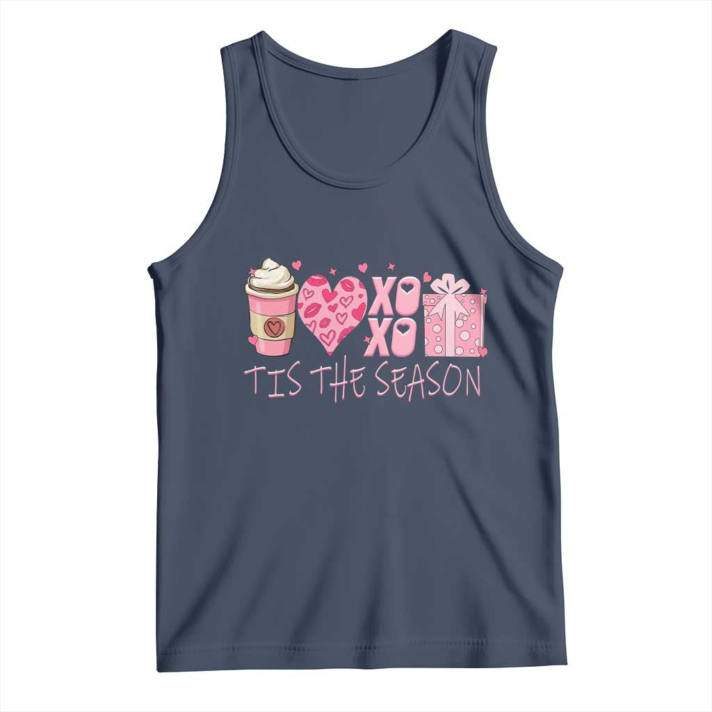Valentine Coffee Tank Top Love Heart XOXO Cute Graphic Valentines Day TS10 Navy Print Your Wear