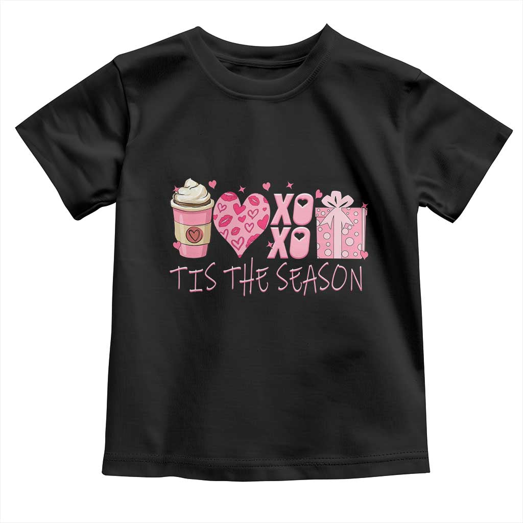Valentine Coffee Toddler T Shirt Love Heart XOXO Cute Graphic Valentines Day TS10 Black Print Your Wear
