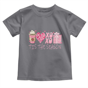 Valentine Coffee Toddler T Shirt Love Heart XOXO Cute Graphic Valentines Day TS10 Charcoal Print Your Wear