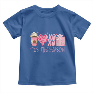 Valentine Coffee Toddler T Shirt Love Heart XOXO Cute Graphic Valentines Day TS10 Royal Blue Print Your Wear