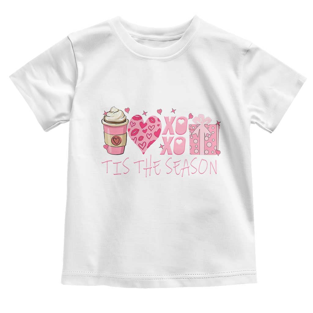 Valentine Coffee Toddler T Shirt Love Heart XOXO Cute Graphic Valentines Day TS10 White Print Your Wear
