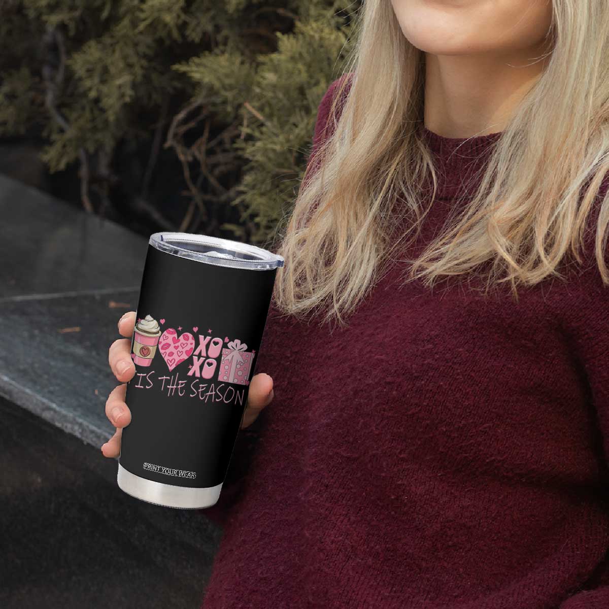 Valentine Coffee Tumbler Cup Love Heart XOXO Cute Graphic Valentines Day TS10 Print Your Wear