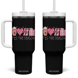 Valentine Coffee Tumbler With Handle Love Heart XOXO Cute Graphic Valentines Day TS10 One Size: 40 oz Black Print Your Wear
