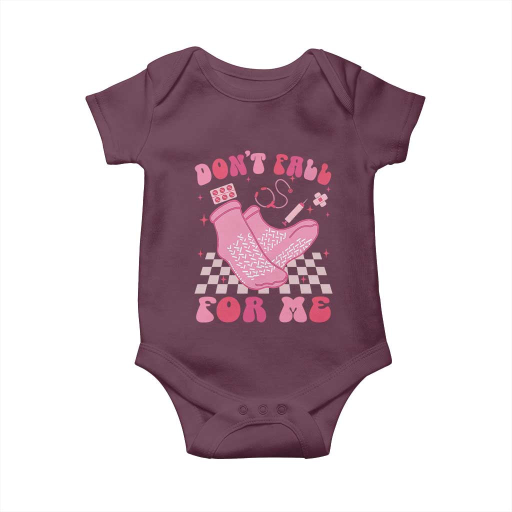 Funny Nurse Valentine Gift Baby Onesie Don't Fall For Me ER RN TS10 Maroon Print Your Wear