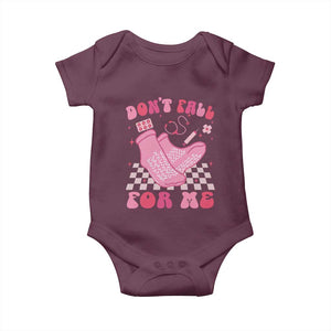 Funny Nurse Valentine Gift Baby Onesie Don't Fall For Me ER RN TS10 Maroon Print Your Wear