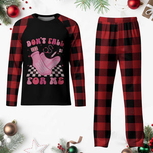 Funny Nurse Valentine Gift Plaid Pajama Set Don't Fall For Me ER RN TS10 Buffalo Plaid Print Your Wear