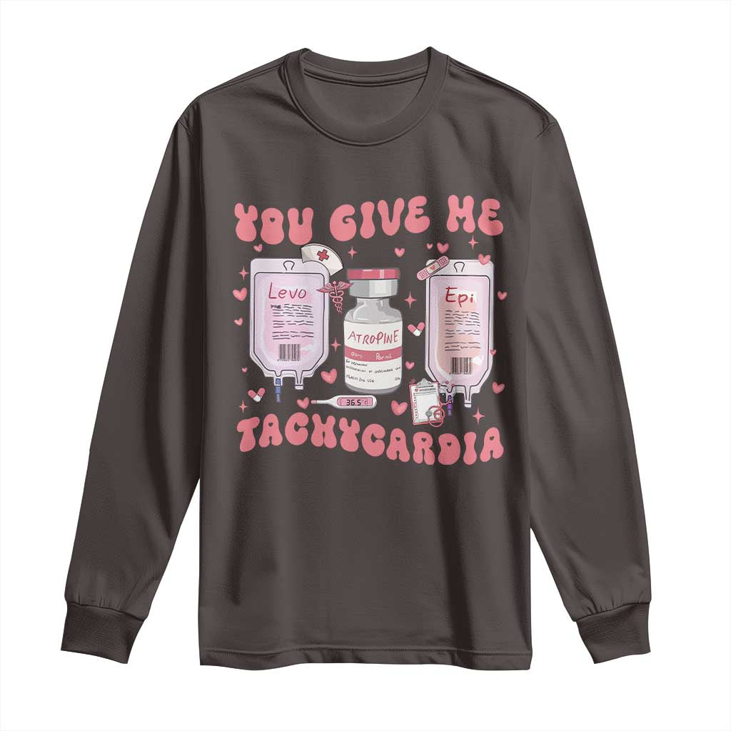 Nurse Valentine's Day Long Sleeve Shirt Pharmacist Critical Care ICU PICU Rn Pharmacy Tech Vday Gift TS10 Dark Chocolate Print Your Wear