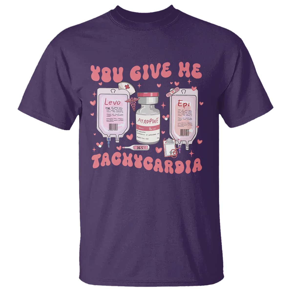 Nurse Valentine's Day T Shirt Pharmacist Critical Care ICU PICU Rn Pharmacy Tech Vday Gift TS10 Purple Print Your Wear
