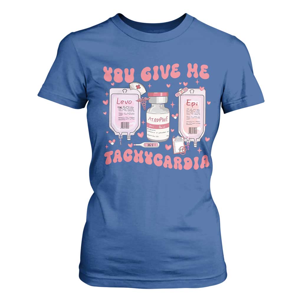 Nurse Valentine's Day T Shirt For Women Pharmacist Critical Care ICU PICU Rn Pharmacy Tech Vday Gift TS10 Royal Blue Print Your Wear