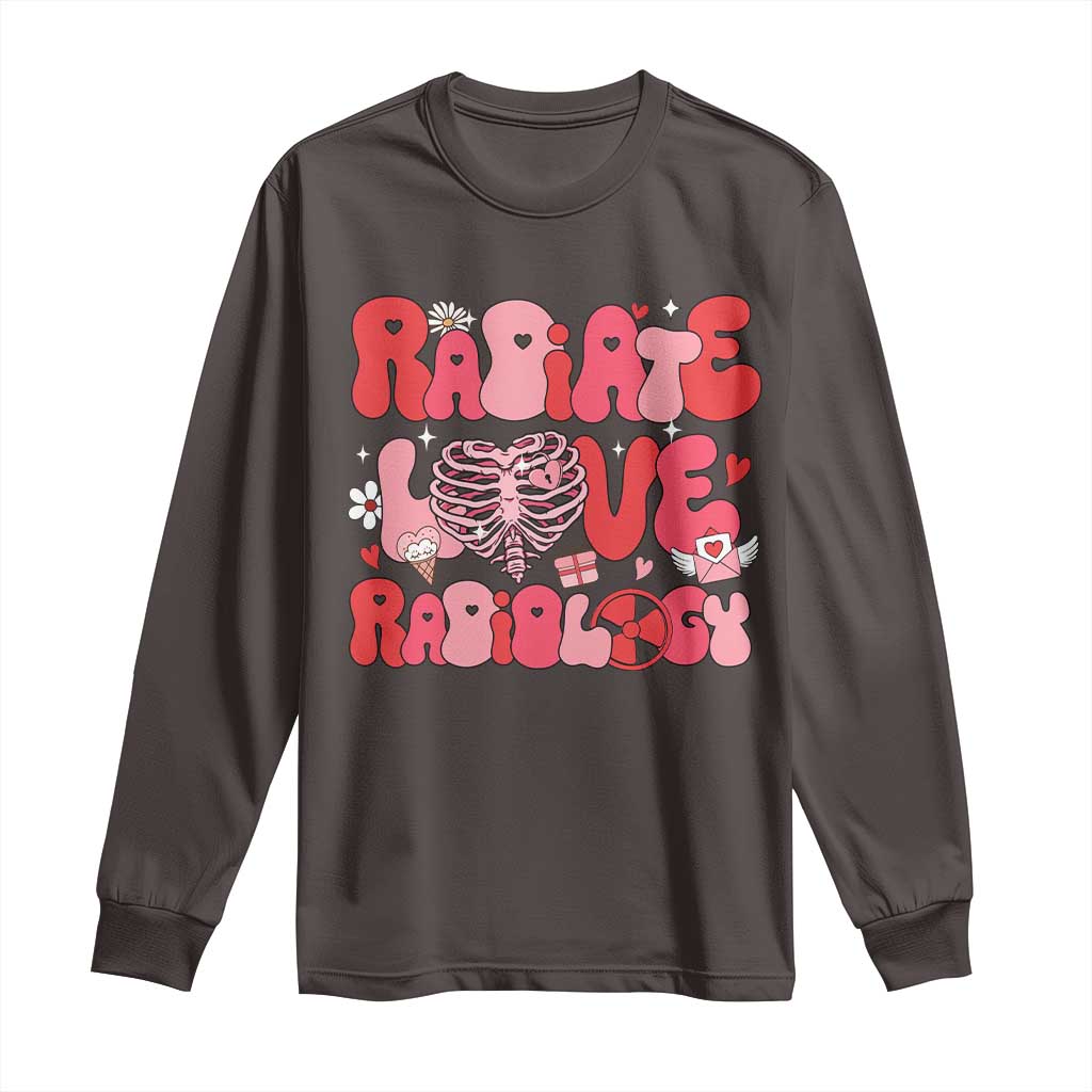Rad Tech Nurse Valentine's Day Long Sleeve Shirt X-Ray Ultrasound MRI CT Mammography Technologist Vday Gift TS10 Dark Chocolate Print Your Wear