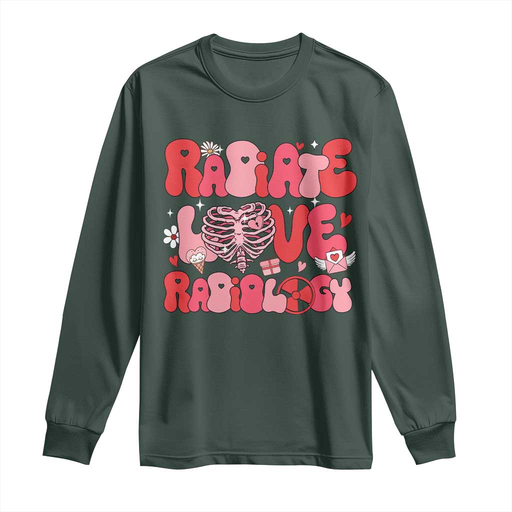 Rad Tech Nurse Valentine's Day Long Sleeve Shirt X-Ray Ultrasound MRI CT Mammography Technologist Vday Gift TS10 Dark Forest Green Print Your Wear