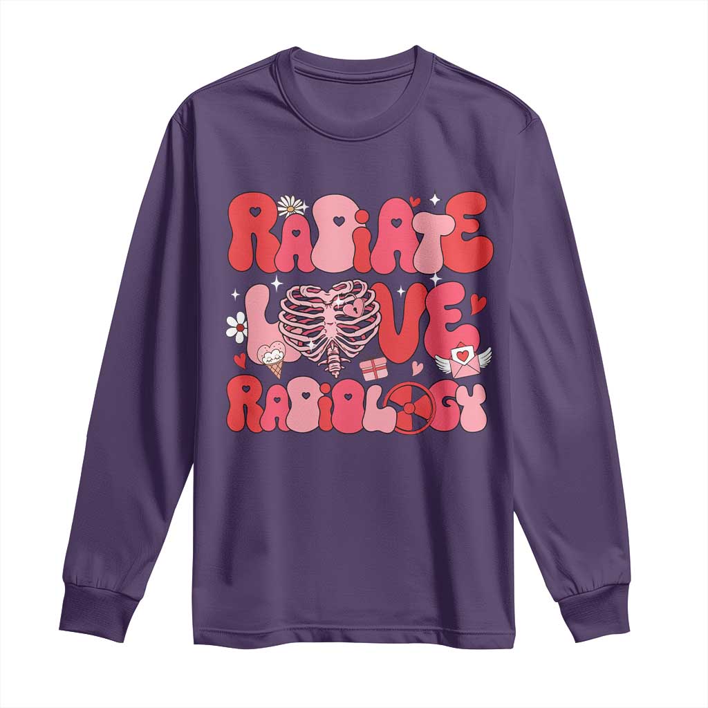 Rad Tech Nurse Valentine's Day Long Sleeve Shirt X-Ray Ultrasound MRI CT Mammography Technologist Vday Gift TS10 Purple Print Your Wear