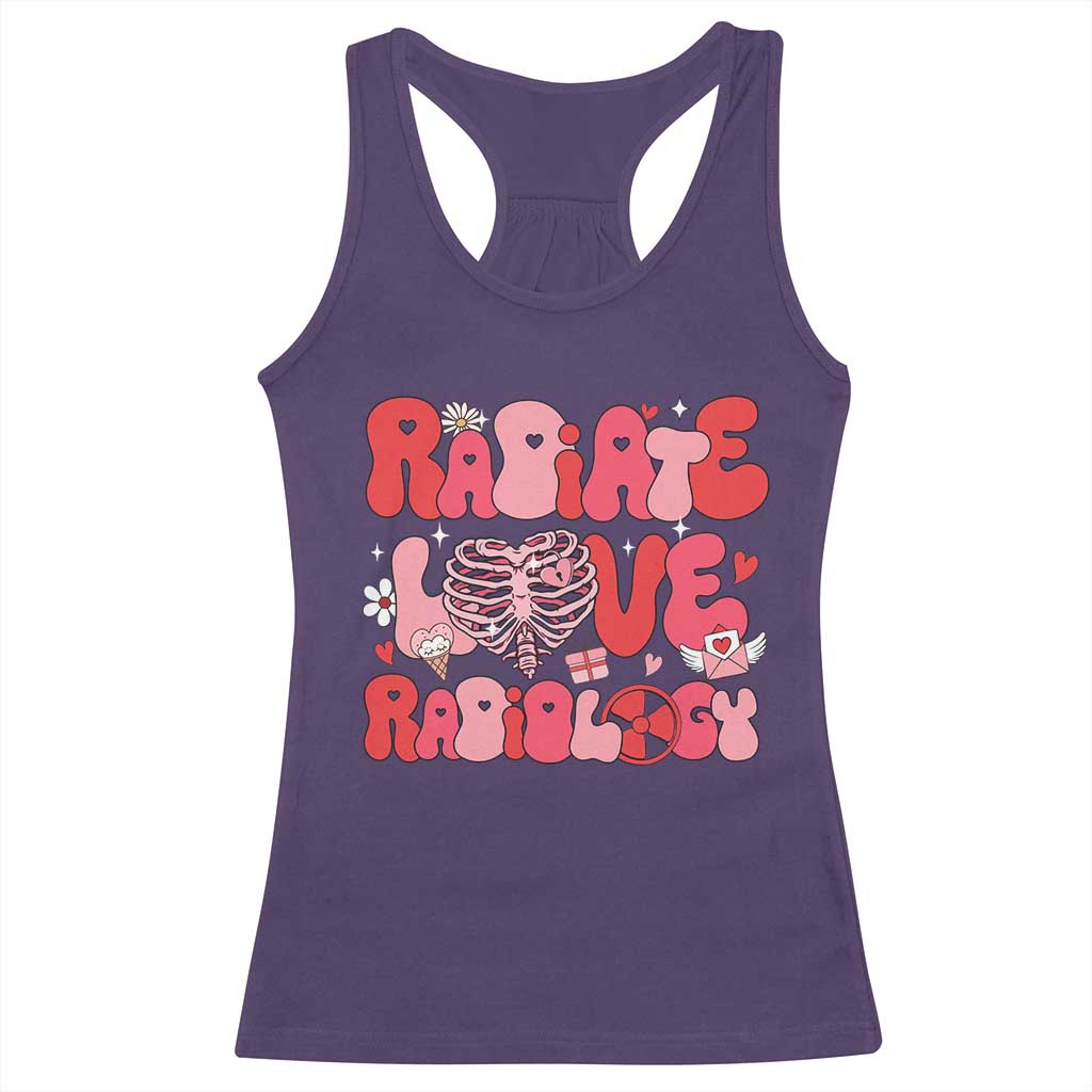 Rad Tech Nurse Valentine's Day Racerback Tank Top X-Ray Ultrasound MRI CT Mammography Technologist Vday Gift TS10 Purple Print Your Wear