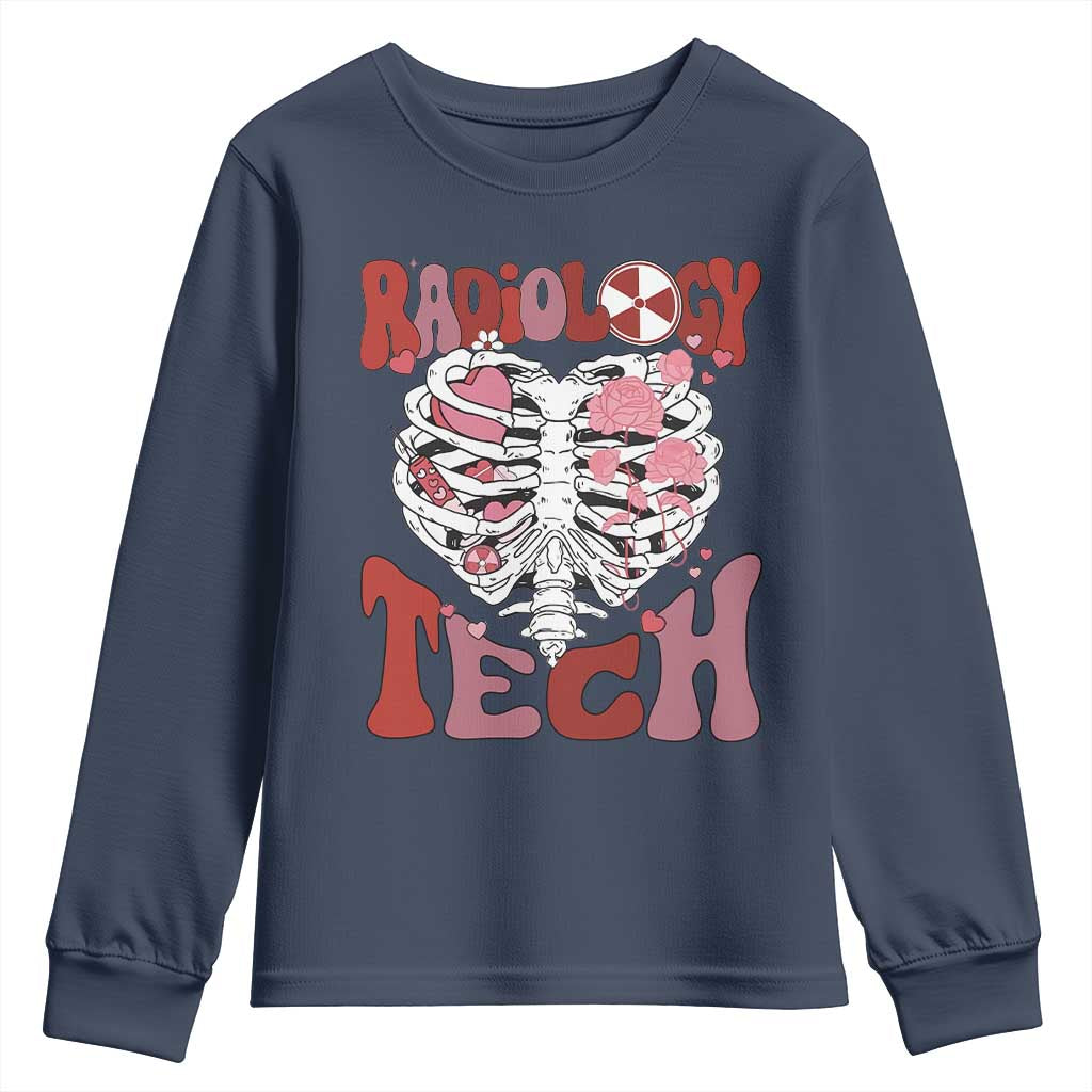 Rad Tech Nurse Valentine's Day Youth Sweatshirt X-Ray Ultrasound MRI CT Mammography Vday Gift TS10 Navy Print Your Wear