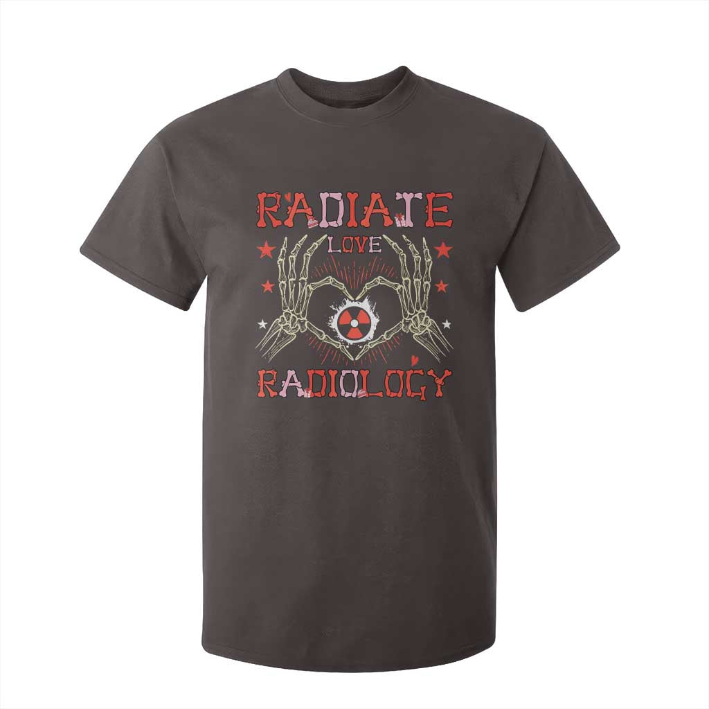 Valentines Radiology T Shirt For Kid Retro Rad Tech Skeleton Radiate Love Radiology TS10 Dark Chocolate Print Your Wear