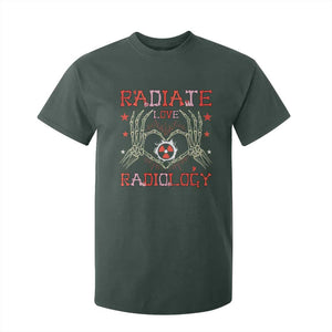 Valentines Radiology T Shirt For Kid Retro Rad Tech Skeleton Radiate Love Radiology TS10 Dark Forest Green Print Your Wear