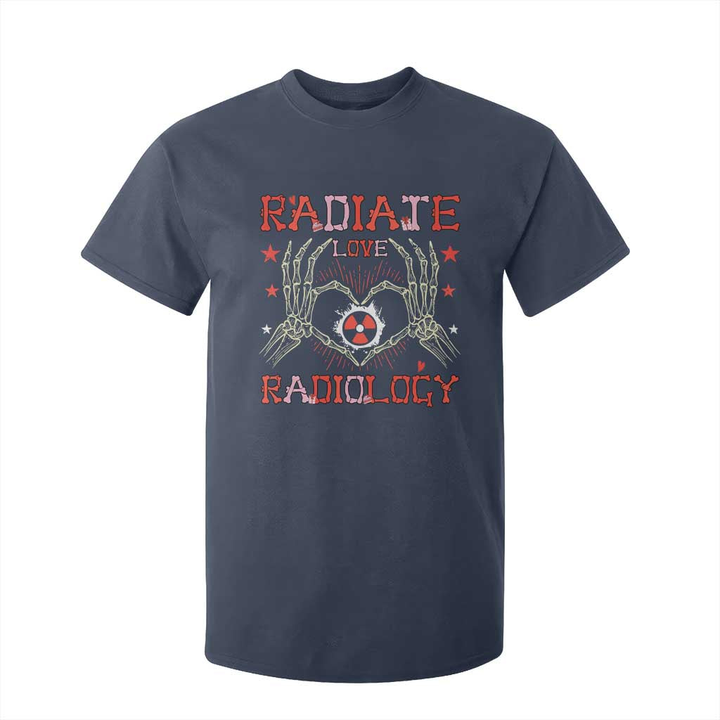 Valentines Radiology T Shirt For Kid Retro Rad Tech Skeleton Radiate Love Radiology TS10 Navy Print Your Wear