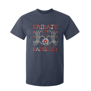 Valentines Radiology T Shirt For Kid Retro Rad Tech Skeleton Radiate Love Radiology TS10 Navy Print Your Wear