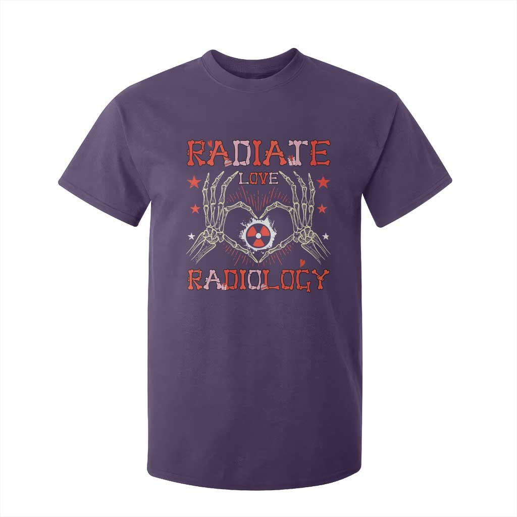 Valentines Radiology T Shirt For Kid Retro Rad Tech Skeleton Radiate Love Radiology TS10 Purple Print Your Wear