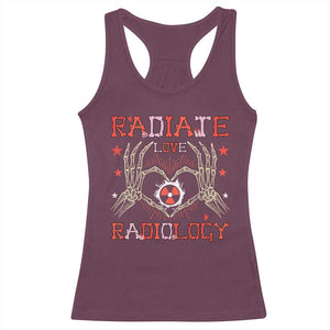 Valentines Radiology Racerback Tank Top Retro Rad Tech Skeleton Radiate Love Radiology TS10 Maroon Print Your Wear