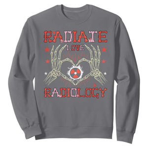 Valentines Radiology Sweatshirt Retro Rad Tech Skeleton Radiate Love Radiology TS10 Charcoal Print Your Wear