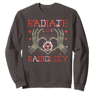 Valentines Radiology Sweatshirt Retro Rad Tech Skeleton Radiate Love Radiology TS10 Dark Chocolate Print Your Wear