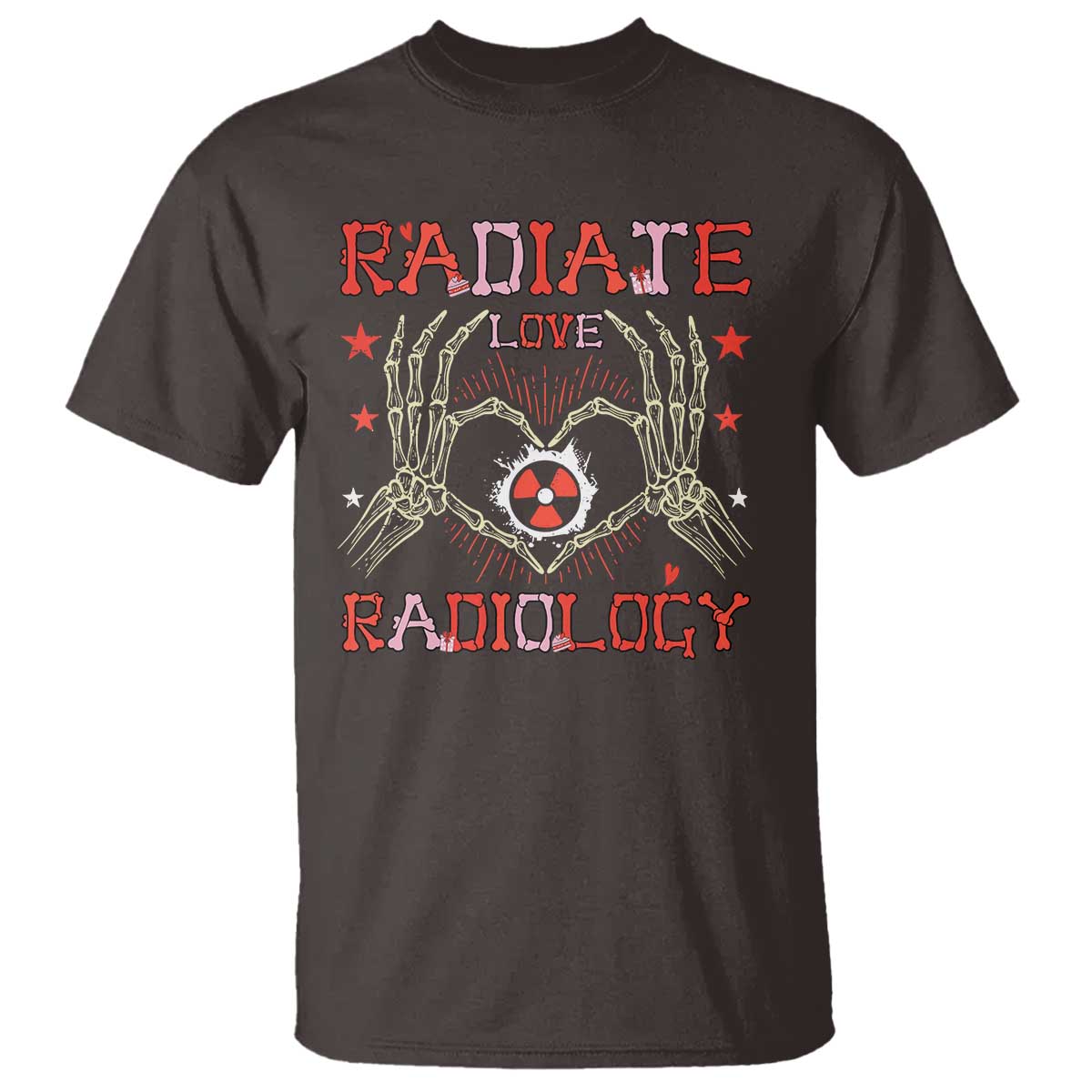 Valentines Radiology T Shirt Retro Rad Tech Skeleton Radiate Love Radiology TS10 Dark Chocolate Print Your Wear