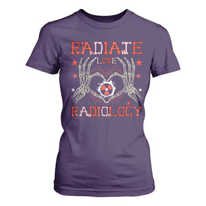 Valentines Radiology T Shirt For Women Retro Rad Tech Skeleton Radiate Love Radiology TS10 Purple Print Your Wear