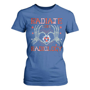 Valentines Radiology T Shirt For Women Retro Rad Tech Skeleton Radiate Love Radiology TS10 Royal Blue Print Your Wear