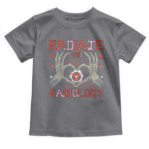 Valentines Radiology Toddler T Shirt Retro Rad Tech Skeleton Radiate Love Radiology TS10 Charcoal Print Your Wear