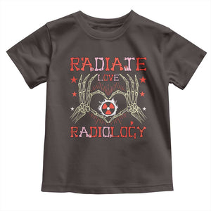 Valentines Radiology Toddler T Shirt Retro Rad Tech Skeleton Radiate Love Radiology TS10 Dark Chocolate Print Your Wear