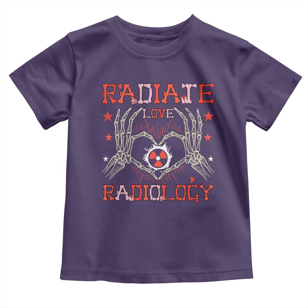 Valentines Radiology Toddler T Shirt Retro Rad Tech Skeleton Radiate Love Radiology TS10 Purple Print Your Wear