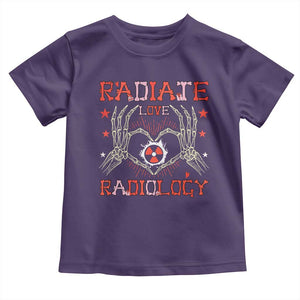 Valentines Radiology Toddler T Shirt Retro Rad Tech Skeleton Radiate Love Radiology TS10 Purple Print Your Wear