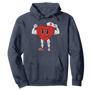 Heart Nurse Valentines Day Hoodie RN CNA ICU Cardiac Heart Anatomy TS10 Navy Print Your Wear