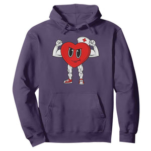 Heart Nurse Valentines Day Hoodie RN CNA ICU Cardiac Heart Anatomy TS10 Purple Print Your Wear