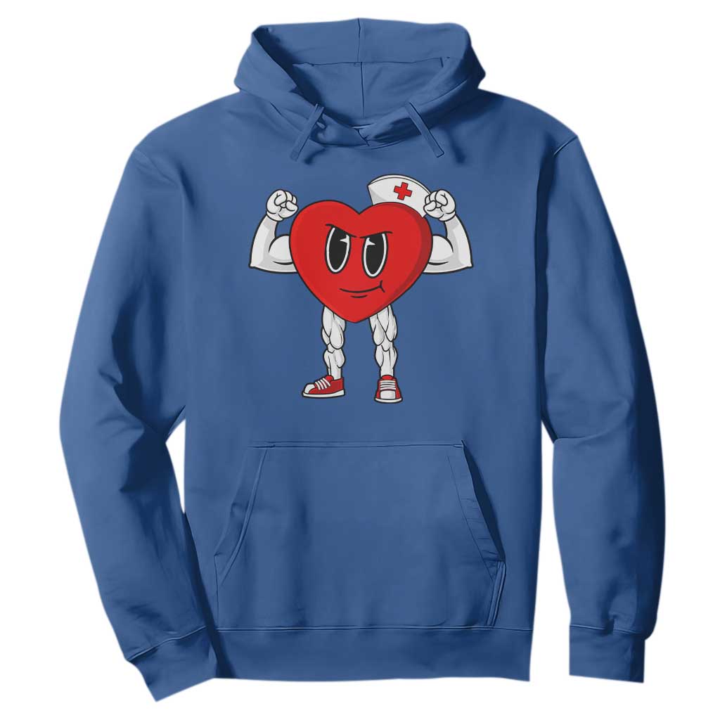 Heart Nurse Valentines Day Hoodie RN CNA ICU Cardiac Heart Anatomy TS10 Royal Blue Print Your Wear