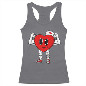 Heart Nurse Valentines Day Racerback Tank Top RN CNA ICU Cardiac Heart Anatomy TS10 Charcoal Print Your Wear