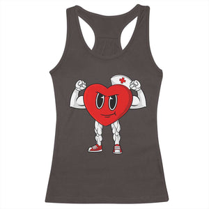 Heart Nurse Valentines Day Racerback Tank Top RN CNA ICU Cardiac Heart Anatomy TS10 Dark Chocolate Print Your Wear