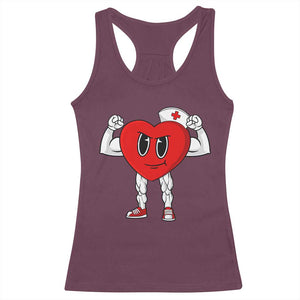 Heart Nurse Valentines Day Racerback Tank Top RN CNA ICU Cardiac Heart Anatomy TS10 Maroon Print Your Wear