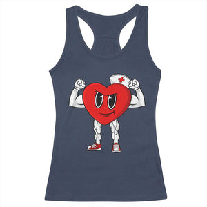 Heart Nurse Valentines Day Racerback Tank Top RN CNA ICU Cardiac Heart Anatomy TS10 Navy Print Your Wear
