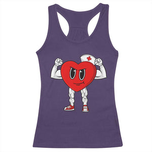 Heart Nurse Valentines Day Racerback Tank Top RN CNA ICU Cardiac Heart Anatomy TS10 Purple Print Your Wear