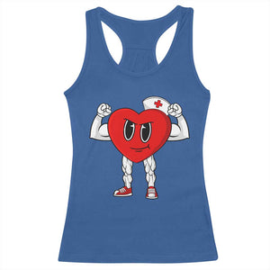 Heart Nurse Valentines Day Racerback Tank Top RN CNA ICU Cardiac Heart Anatomy TS10 Royal Blue Print Your Wear