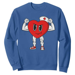 Heart Nurse Valentines Day Sweatshirt RN CNA ICU Cardiac Heart Anatomy TS10 Royal Blue Print Your Wear