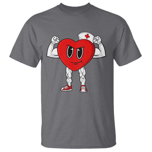 Heart Nurse Valentines Day T Shirt RN CNA ICU Cardiac Heart Anatomy TS10 Charcoal Print Your Wear