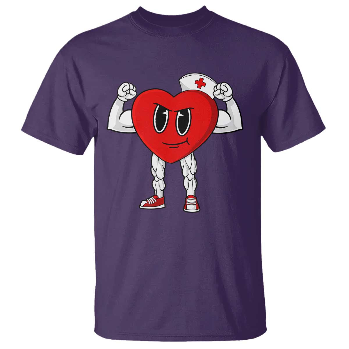 Heart Nurse Valentines Day T Shirt RN CNA ICU Cardiac Heart Anatomy TS10 Purple Print Your Wear