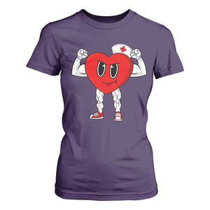 Heart Nurse Valentines Day T Shirt For Women RN CNA ICU Cardiac Heart Anatomy TS10 Purple Print Your Wear
