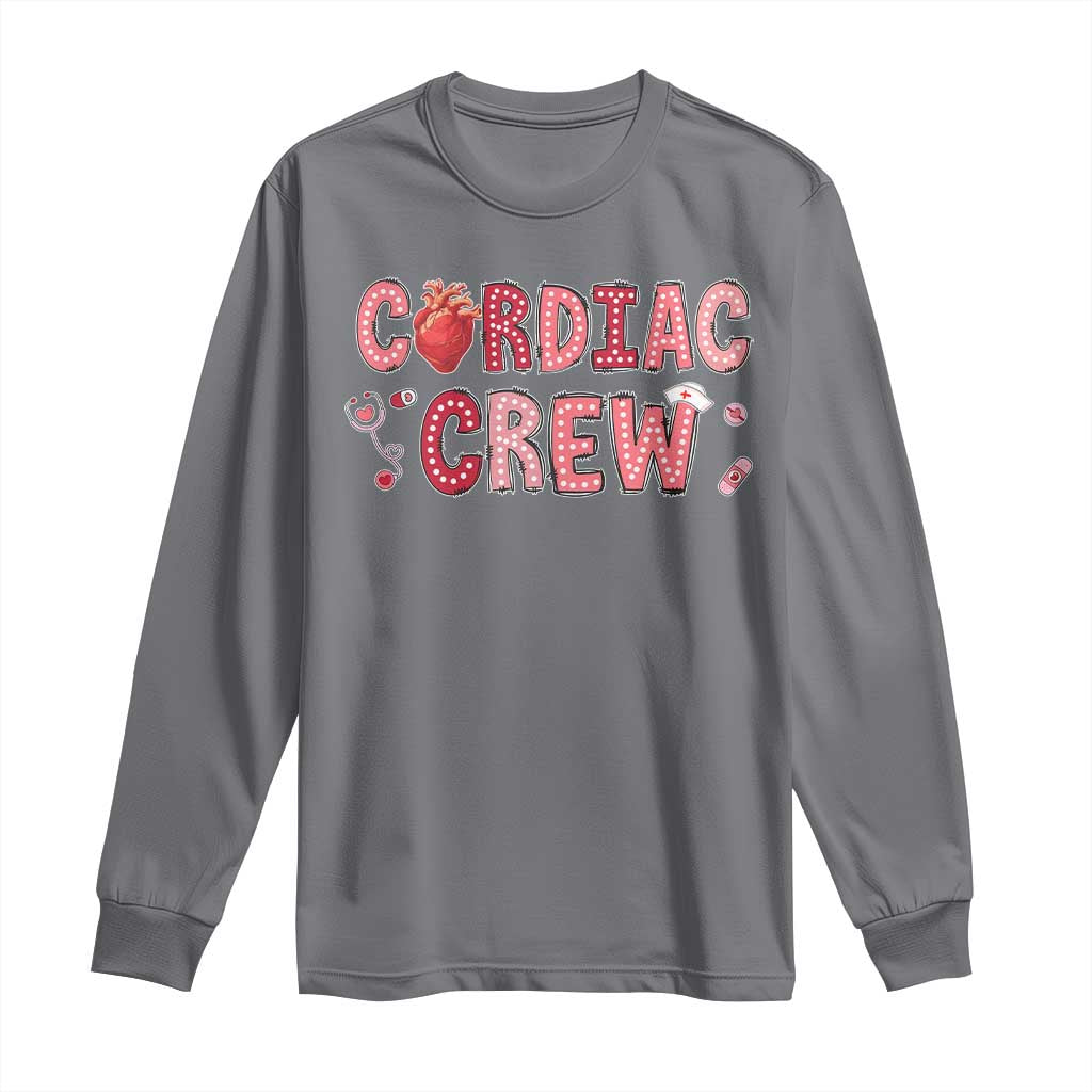 Valentine Cardiac Nurse Long Sleeve Shirt Heart Anatomy TS10 Charcoal Print Your Wear