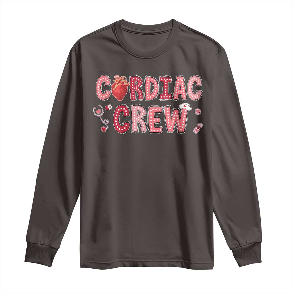 Valentine Cardiac Nurse Long Sleeve Shirt Heart Anatomy TS10 Dark Chocolate Print Your Wear