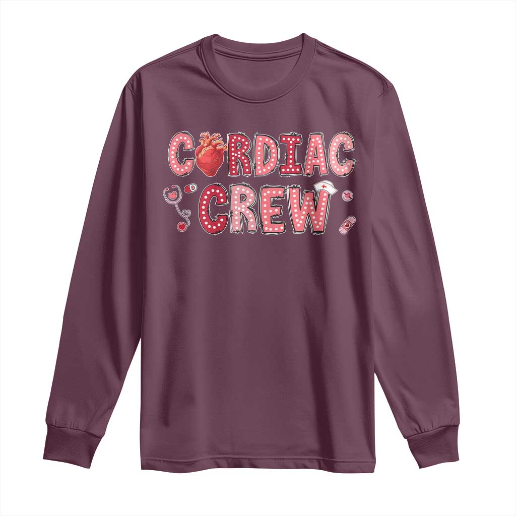 Valentine Cardiac Nurse Long Sleeve Shirt Heart Anatomy TS10 Maroon Print Your Wear